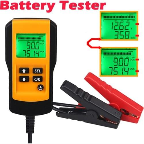 12V Automotive Vehicle Battery Tester LCD Digital Battery Test Analyzer Diagnostic Tool Internal Resistance CCA Voltage Test