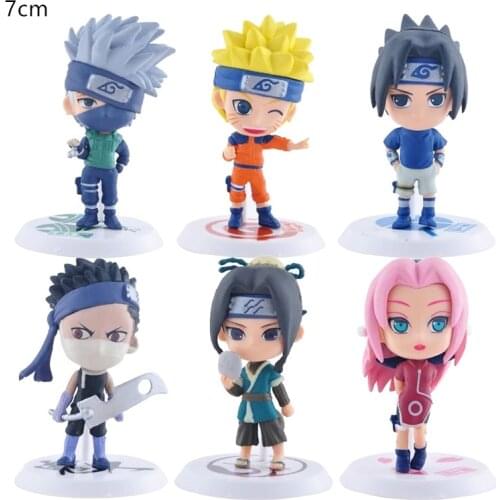 6 Pieces Of 7 Cm Japanese Anime Character Naruto Sasuke Doll Naruto Figure Gaara Movable Doll PVC Model Decoration Gift Toy