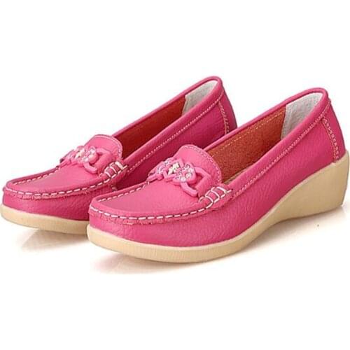 New womens shoes fashion leather slope root non-slip light and comfortable all-match casual walking shoes women womens shoes