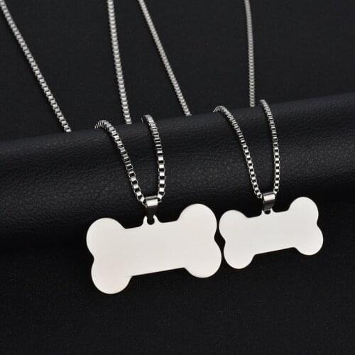 Dog Bone Military Army Style 316L Stainless Steel Dog Tags Chain Mens Pendant Necklace for Pet Cat Dog Jewelry Accessories