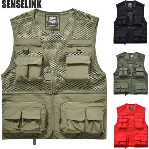 Mens Vest Tactical Military Outdoor Multi-Pockets Jacket Zipper Sleeveless Travels Male Photography Fishing Vest Jacket Men