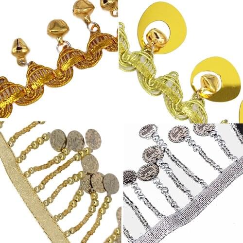 1yard Gold Metallic Braided Bell Fringe Trimming Lace Ribbon Tape Applique Scrapbooking T1764