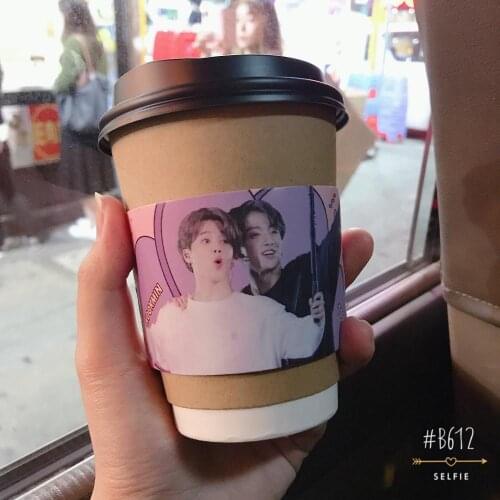 1000pcs adjustable custom cup sleeves picture logo print Corrugated paper water bottle sleeve party favors birthday party decor