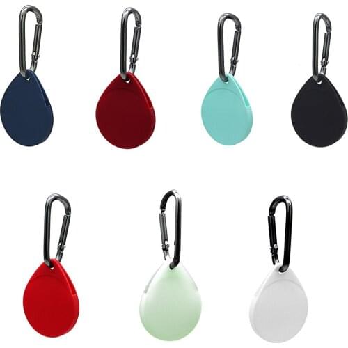 1pc Protective Cover Location Tracker Silicone Case Buckle Hanging Portable Key Ring for AirTags Tracker