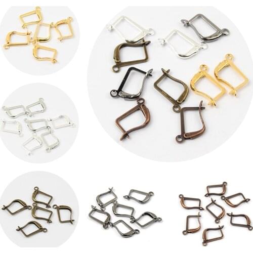 20PCS Irregular Colorful French Style Ear Wire Clip Hooks with Loop For Fashion Jewelry Making DIY Handmade Earring Accessories