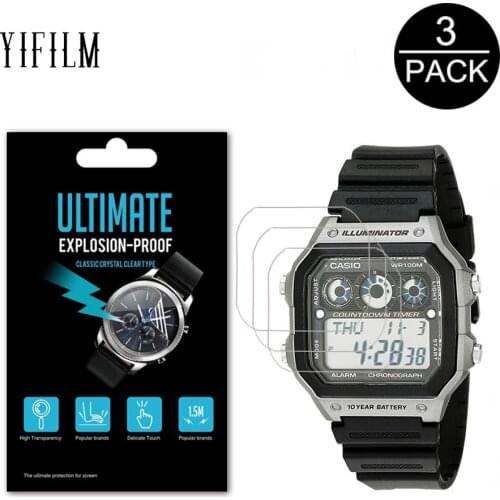 3Pack 5H Nano Explosion-proof Screen Protector For Casio Mens AE1300WH AE-1300WH-8A AE1200WHD AE1200WH Watch Screen Film