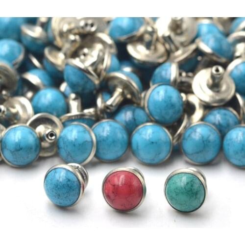 40sets 6mm 8mm 10mm Resin Dome Studs Mushroom Rapid Rivets for DIYLeather Crafts Belt Collar Embellishments Accessories