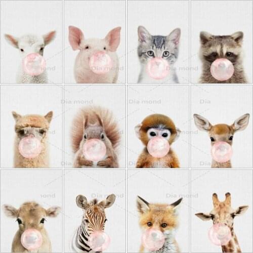 5D Diamond Painting Elephant Fox Pig Cross Stitch Diamond Embroidery Animal Mosaic Handmade Rhinestone Crafts Home Decor