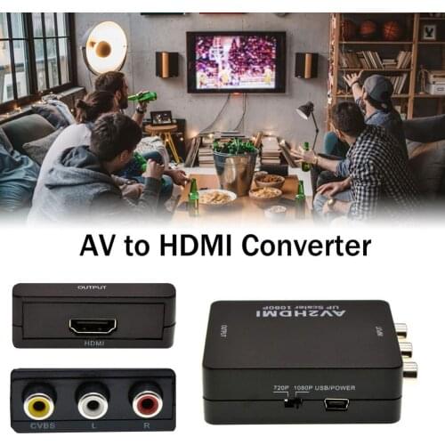 HDMI-compatible AV Scaler Adapter HD Video Converter Box HDMI-compatible to RCA AV/CVSB L/R Video 1080P Support NTSC PAL