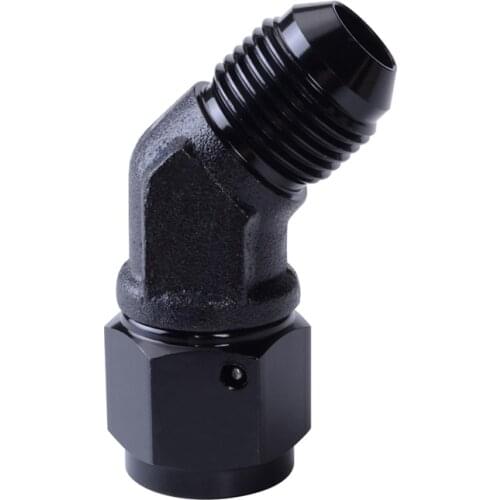 Aluminum AN4 AN6 AN8 AN10 45 Degree Female To Male Flare Swivel Coupler Union Adaptor Black Fitting Apapters
