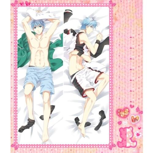 Anime Cartoon Kuroko No Basketball Double Bolster Hugging Pillow Case Cover Pillowcase Peach Skin 2 Way / WT No.56024