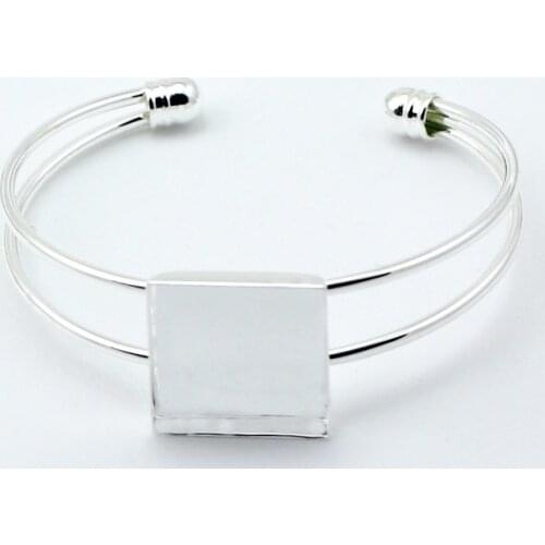 Beadsnice Bracelet Jewellery Findings Base Cuff Nickel Free Lead Free 20mm Bezel Setting for Jewelry Making ID26163