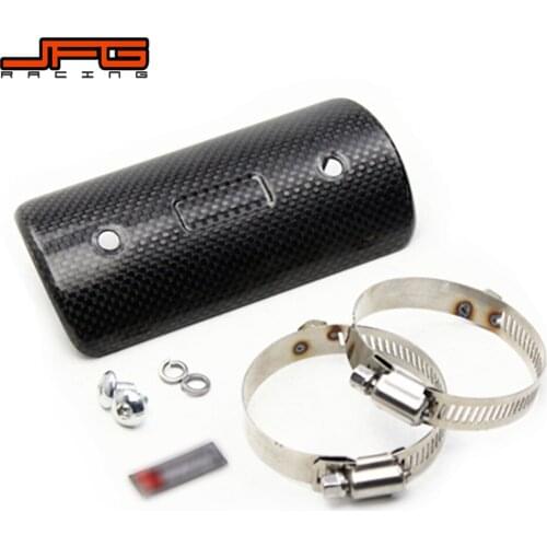Motorcycle Black Carbon Fiber Exhaust Pipe Muffer Protection Heat Shield Cover For KTM EXC SX XC SXF SXS YZ WR YZF CR XR KLX KX