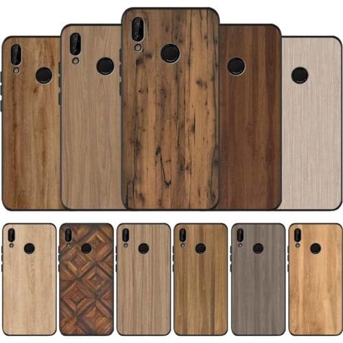 Wood textures black soft Phone Case for huawei P40 P30 P20 P10 Pro lite P9 Lite nova 4E 6SE Psmart 2019 Y6 9 Prime