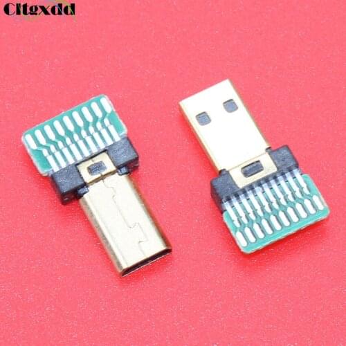 Cltgxdd 1pcs D male with PCB board wire type HDMI plug D type HDMI connector male test transmission plug gold plated