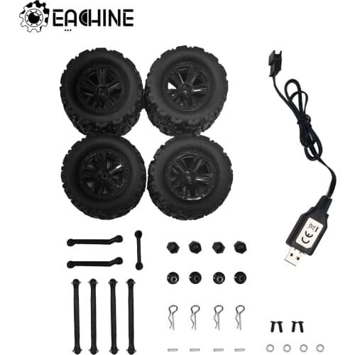 Eachine EC08 Spare Parts Set of Steering Gear&Dog Bone Drive Rod Ball Joint Wheel USB Cable Iron Shaft screw Car Shell Buckle