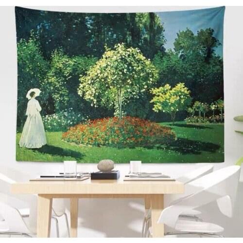 Tapestry Background Cloth Ins Hanging Oil Painting Series Flannel Bedroom Renovation Wall Sofa Blanket Dormitory Tapiz Pared