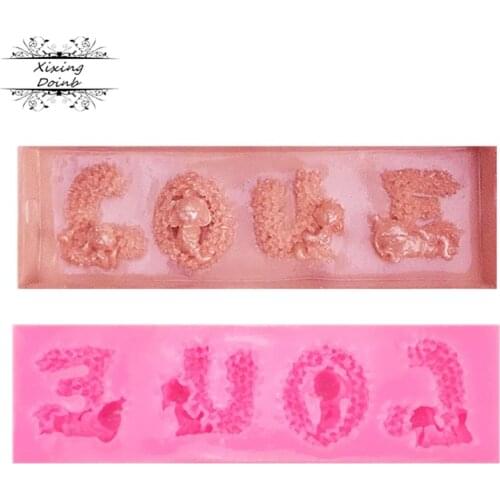 Valentines day love silicone mold cake decoration tools rabbit fudge Chocolate Mold
