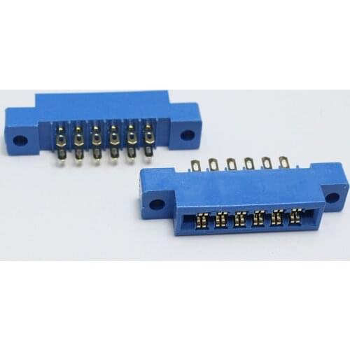10Pcs/Lot 805 12P Card Edge Connector 3.96mm Pitch 2x6 Row 12 Pin PCB Slot Solder Socket SP12 Dip Wire Solder Type