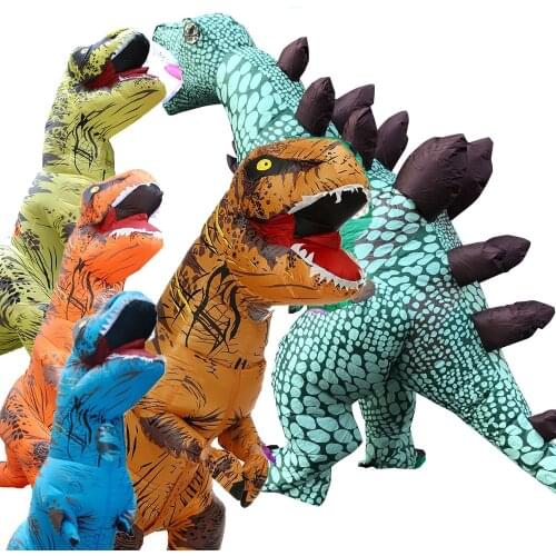 Hot T REX Dinosaur Inflatable Costume Party Cosplay costumes Fancy Mascot Anime Halloween Costume For Adult Kids Dino Cartoon