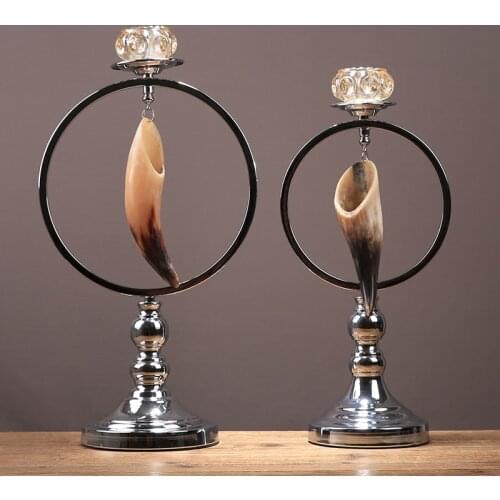 Creative Classical Candle Holder Dining Table Luxury Retro Candle Holders Elegant Living Room Bougeoir Home Decoration BS50CH