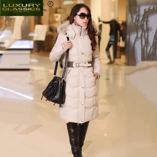 Jacket Hooded Winter Parkas 2021 Gray Duck Down Jackets Women Raccoon Fur Collar Coats Woman Thick Cloth Ropa Mujer 200