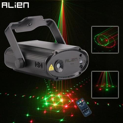 ALIEN Mini Remote RG 24 Patterns Stage Disco Laser Light Projector DJ Dance Party Holiday Bar Club Christmas Lighting Effect