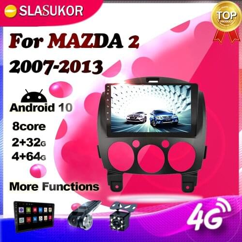 Android Multimedia Video Audio Player For MAZDA 2 Mazda2 2007 2008-2013 DSP 4G Car Radio Navigation GPS WIFI 2G+32G No 2din DVD