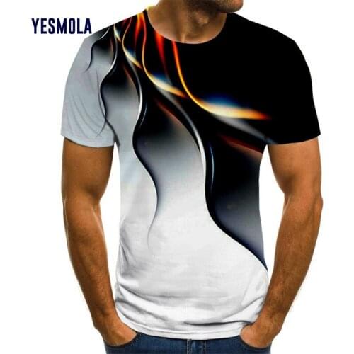 YESMOLA Mens T-shirt 3d Printed Short Sleeve O Neck Casual T Shirt 2021 New Summer Personality Lightning Fashion T-shirt