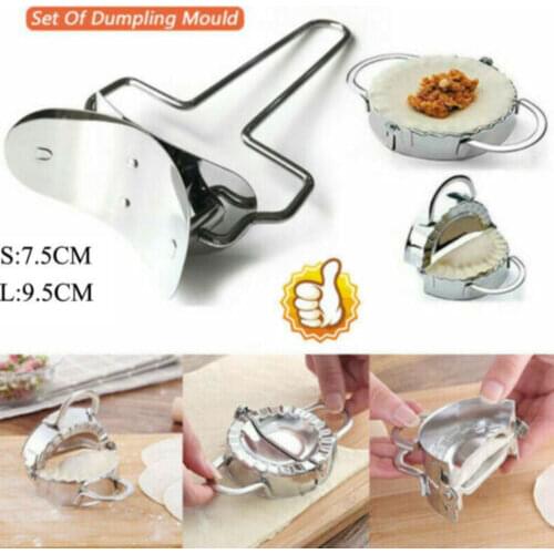 Stainless Steel Dumpling / Jiaozi Skin Maker Mould Set Kitchen Cook Tool Molds Cutter Stainless Steel Dough Presser Kitchen