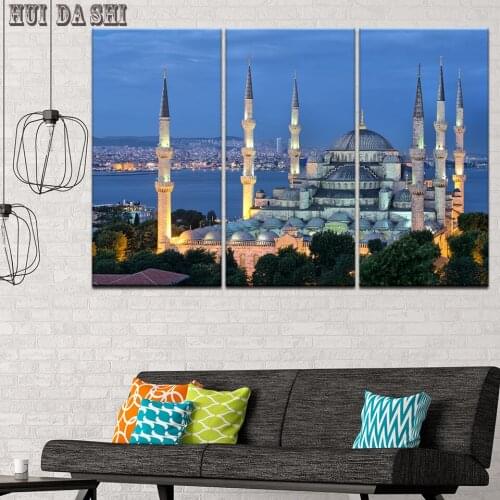 Ahmed Mosque Poster Modern Home Decorative Canvas Wall Art Print Painting 5 Pieces Sultan Istanbul Blue Mosque Pictures Artwork
