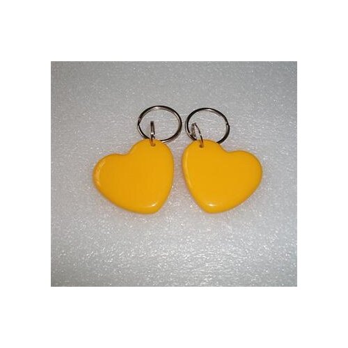 RFID4030 Heart Shaped Yellow MIF-ARE1S50 Crystal Keychain ISO14443A Protocol IC Shaped Card M1 Crystal Epoxy Card