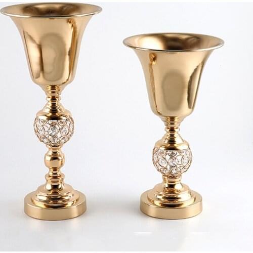 IMUWEN Crystals Candle Holders Luxury Candlestick Party Candle Stand Centerpieces Romantic Vase Home Table Decoration