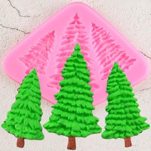 Christmas Tree Border Silicone Molds Cupcake Topper Fondant Cake Decorating Tools Candy Resin Clay Chocolate Gumpaste Moulds