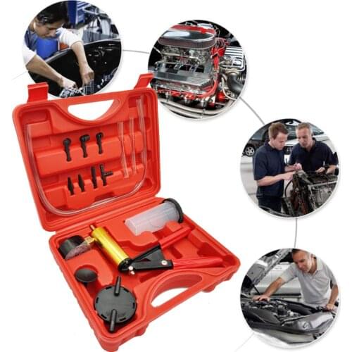 Manual Vacuum Bleeding Brake Fluid Bleeder Tools Vacuum Pistol Pump Tester Kit Aluminum Pump Pressure Vacuum Gauge