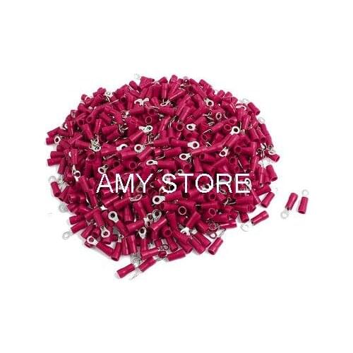 RV1.25-4S Ring Tongue Type Pre Insulated Terminals Red for AWG 22-16