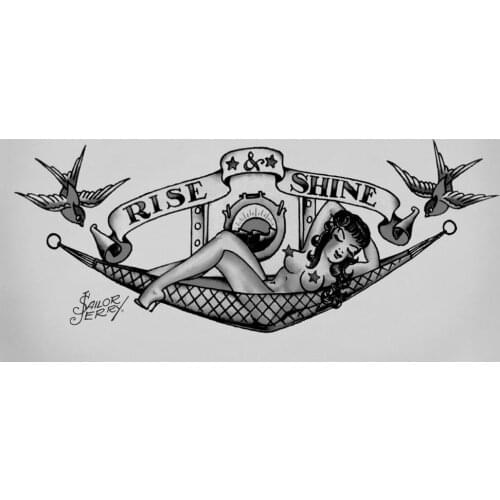 Sailor Jerry Pin Up Black & White Art print Silk poster Home Wall Decor