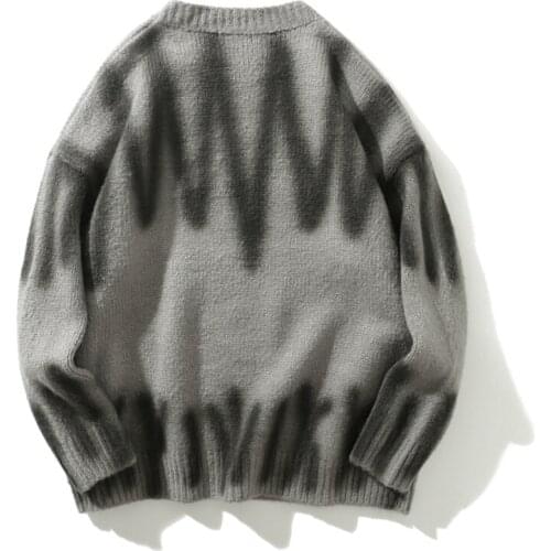 High Street Sweater Men and Women Stripes Loose Retro Round Neck Sweater Pull Homme Pullover