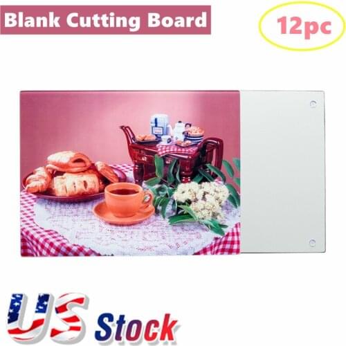 US Stock Sublimation Blank Tempered Glass Food Cutting Board Cutting Mat Vegetable Chopping Board Kitchen Supplies