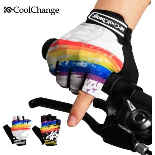 CoolChange Cycling Gloves Half Finger Moto Mountain Bike Man Woman Sports Equipment Summer Road Mtb Bicycle Fingerless Gloves