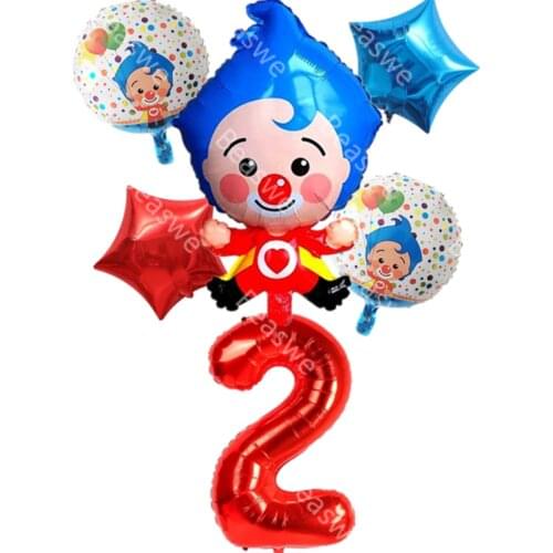 Cartoon Clown 18inch Plim Plip Clown Foil Balloons Birthday Party Decor Supplie Baby Shower 32inch Number Air Globos Kids Toys