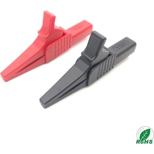 2pcs 58mm Red and Black Alligator Clip for 4mm Banana PLUG Test cable Probes Insulate Clamp 32A 1000V