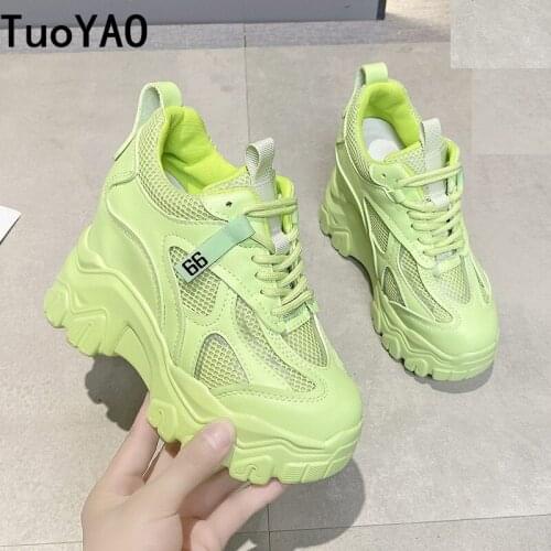 Platform Sneakers Women Shoes 2021 New Mesh Breathable Thick Bottom Ladies Shoes Casual Chunky Sneakers Women Zapatillas Mujer