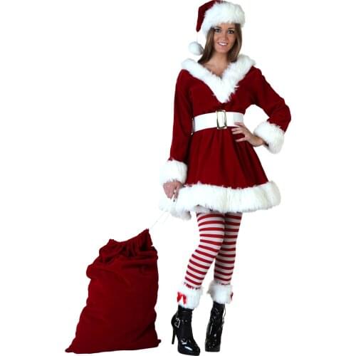 Miss Sexy Santa Ladies Christmas Party Outfit Xmas Womens Fancy Dress lingerie Cosplay Costume 3313