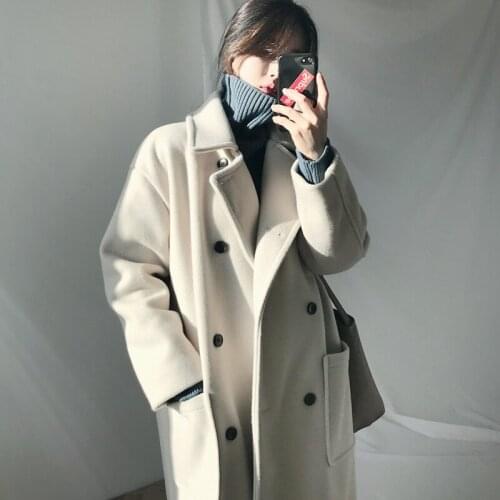KMETRAM Winter Jacket Women Fashion Woolen Coat Female Jacket Long Trench Coat Women Oversized Jackets Manteau Femme MT734K