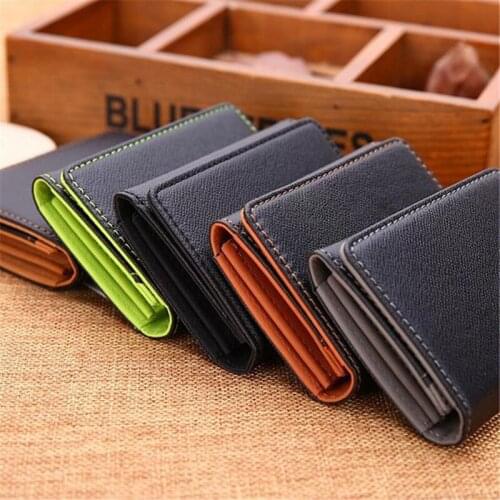 2020 Fashion Leather Wallets Men Card Holder Minimalist Brand Designer Coins Holders For Men Hasp Purse