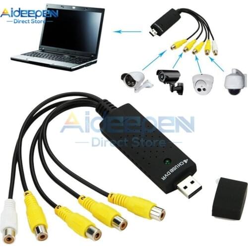 2021 New USB 2.0 4CH Audio Capture Adapter 4 Channel CCTV DVR Card For PC Laptop Win7 XP 4CH USB DVR Video Capture Adapter