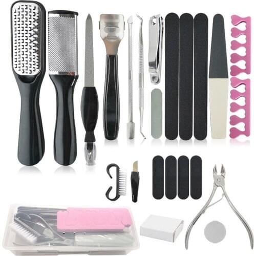 23Pcs Pedicure Tools Kit Portable Pedicure Tools Supplies Easy to Carry Made of High-quality Stainless Steel