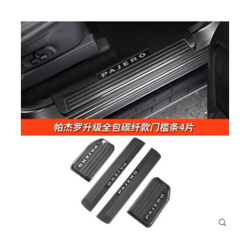 304 stainless car Scuff Plate/Door Sill Car styling door cover outside door sill for Mitsubishi Pajero V97 v93 v73 V87 2007-2021
