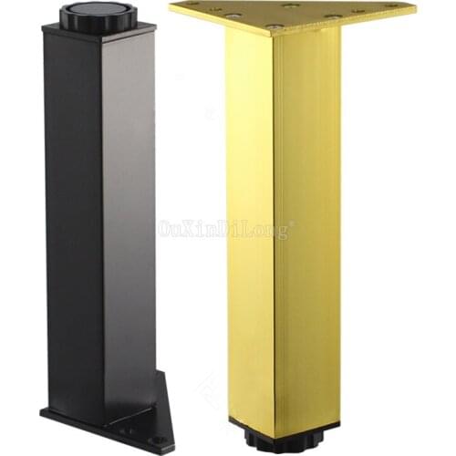 4PCS Aluminum Alloy Furniture Legs Square Aluminum Tube With Aluminum Triangle Plate Adjustable Bathroom Cabinet Legs GF203